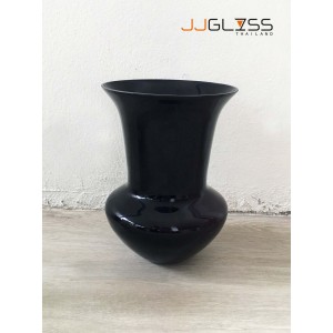BLACK-H1134-40ATL - Black Handmade Colour Vase